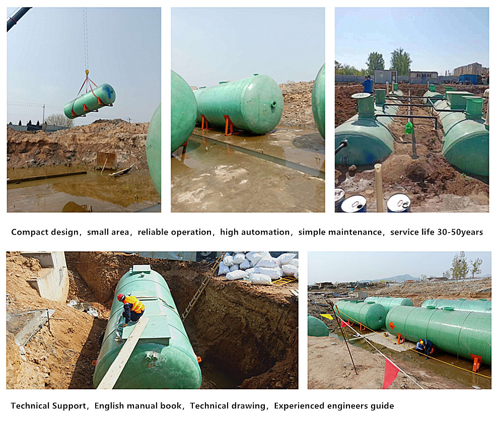 Septic Tank FRP Storage Tanks Water Machine For Sewage Treatment