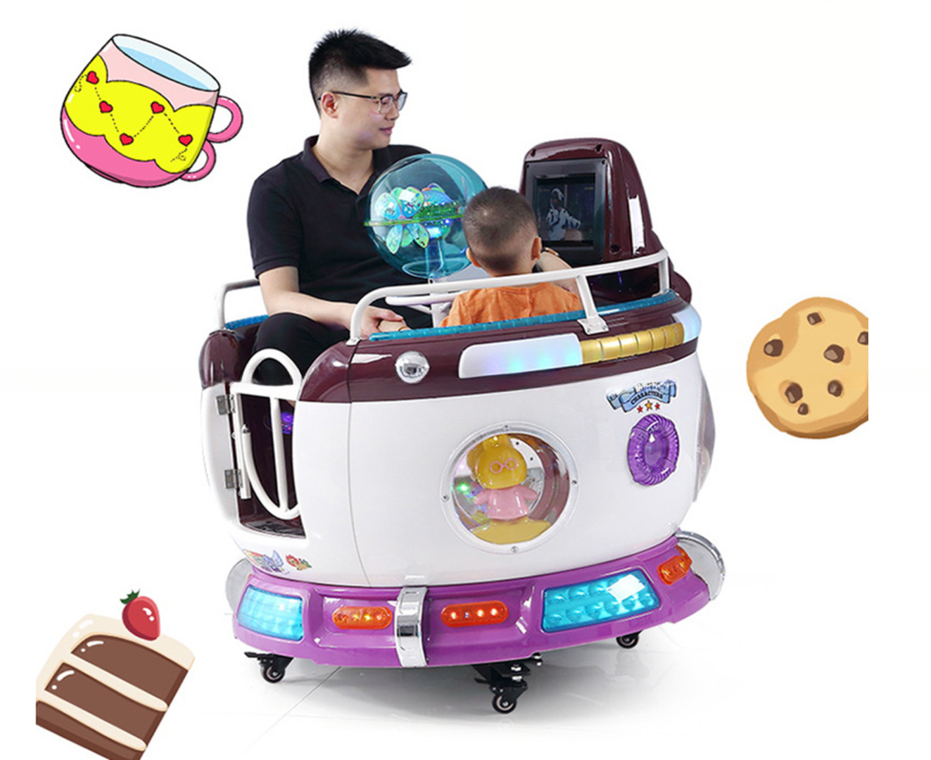 Guangzhou game factory coin operated kiddie ride merry go round kids rides for children