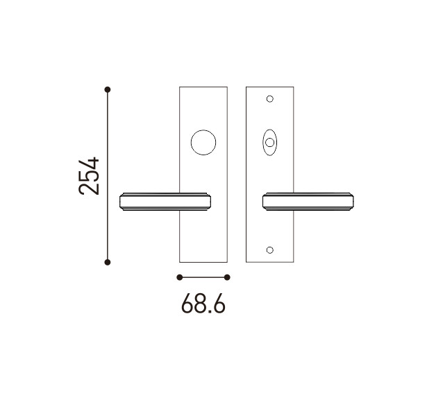 Security Modern Luxury Solid Brass Gold Interior Door Pull Handle Lock Set