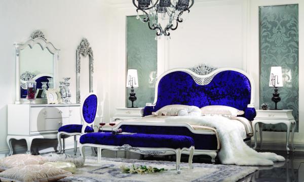 French fabric luxury solid wood carved double bed European style princess