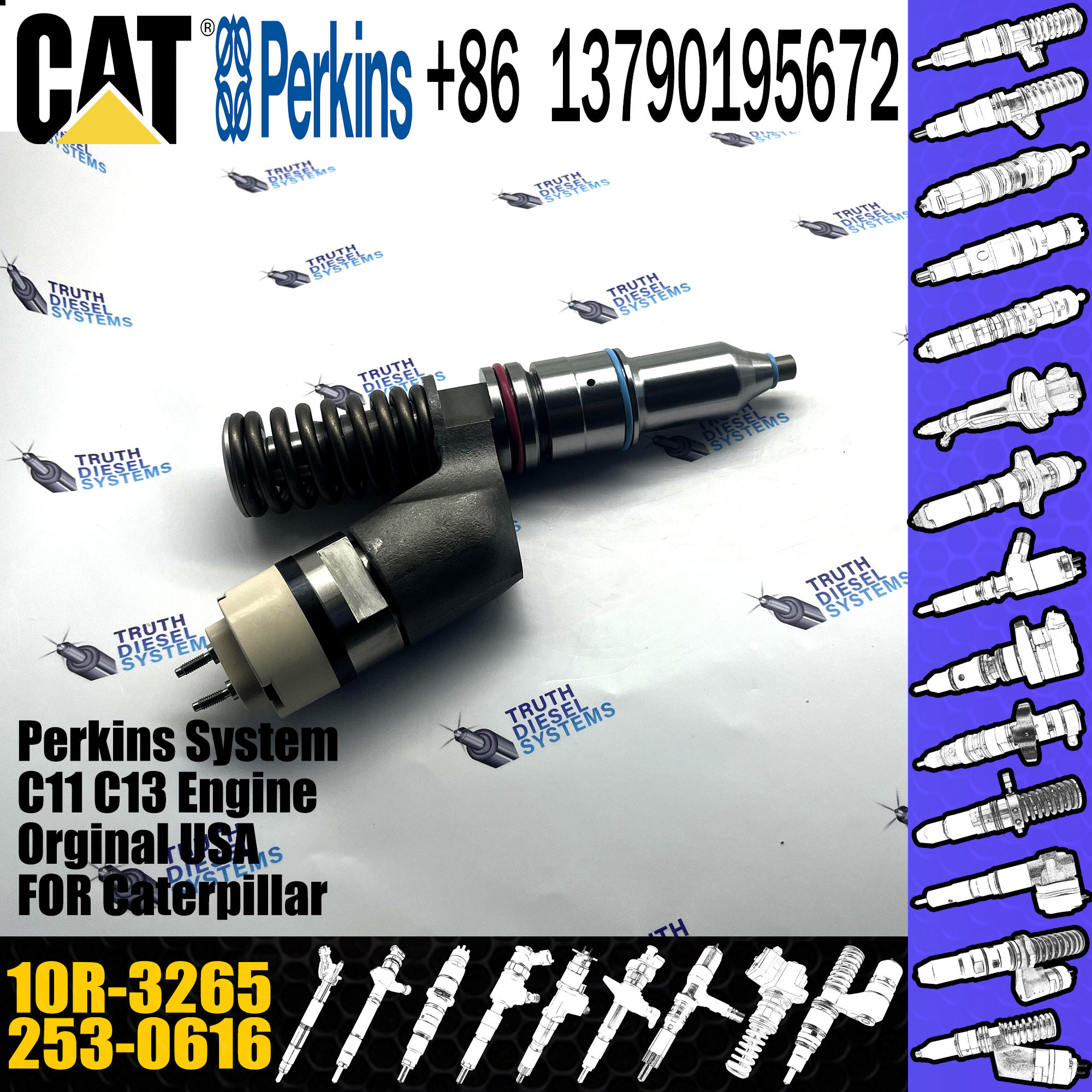 C15 C18 C27 C32 Genuine Diesel Fuel Injector 253-0616 2530616 10R-3265 For Caterpillar Engine