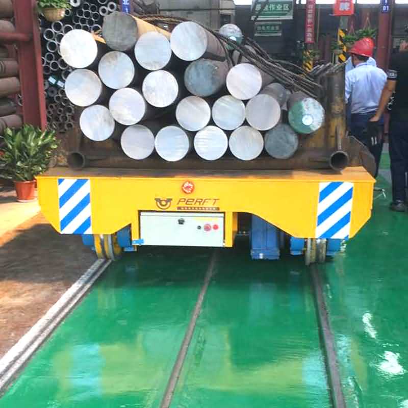 Heavy duty cable reel power motorized transfer trolley for machine parts handling 