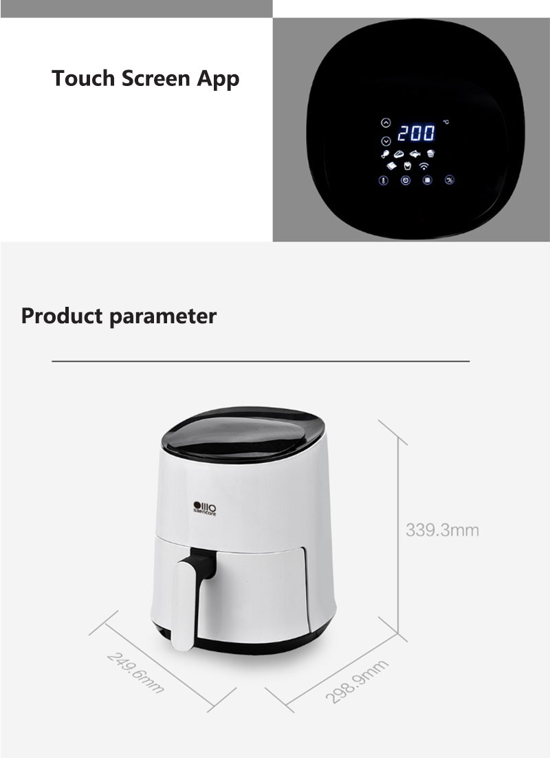 Youpin Silencare Air Fryer 2.5L 1300W Fritadeira Eletrica Led Digital Air Fryer Air Cooker Fryer