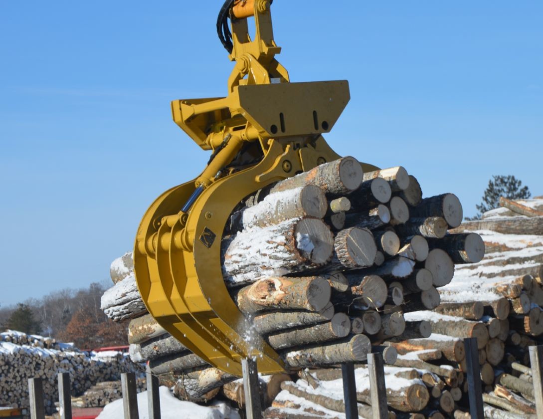 360 degree rotation wood graple log graple rotary hydraulic timber motor cylinder grab stone graple for PC60 ZX230 R200