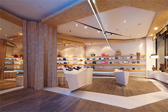 Custom Popular Shanghai Factory Wooden Cabinet for Garment Store Bag Shoes Display Case Brand Store Interior Decoratio