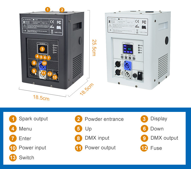 750W Wireless DMX Control Cold Pyro Sparkler Fireworks Fountain Machine For DJ Stage Wedding Party Cold Spark Machine
