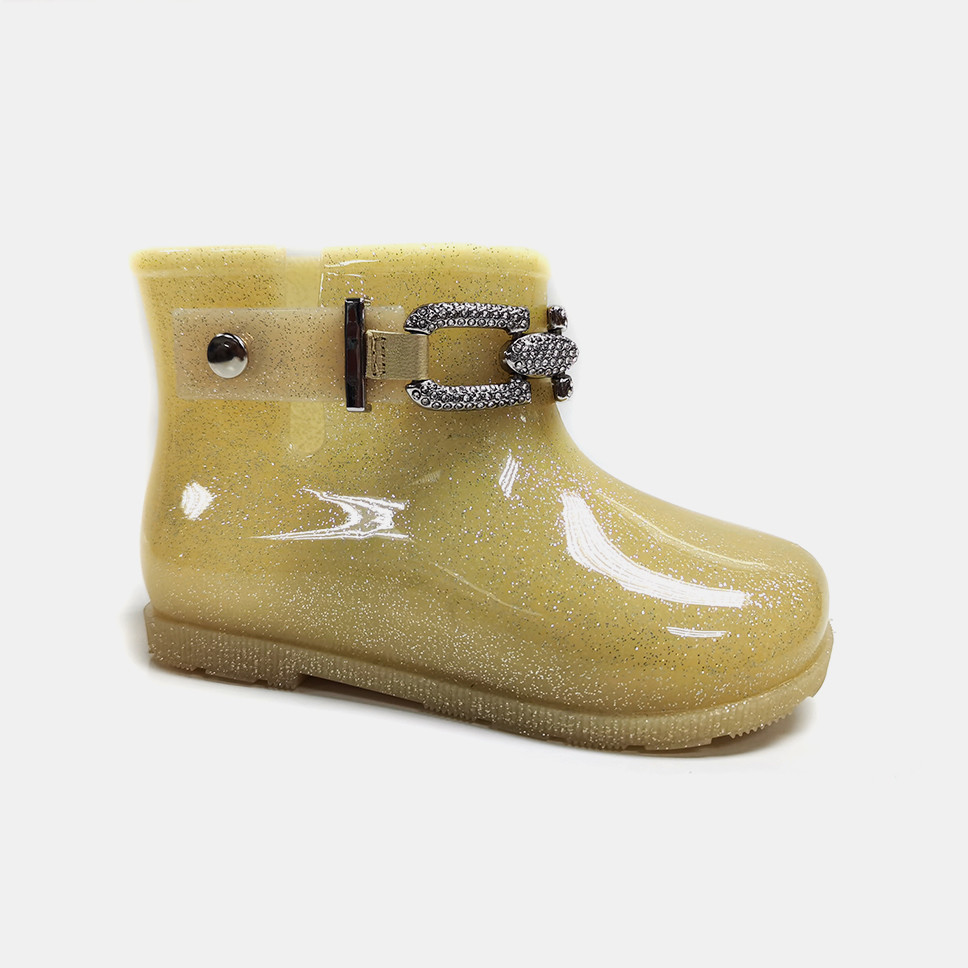 SEDEX Gender Neutral Design Kids Glitter PVC Ankle Rain Boots