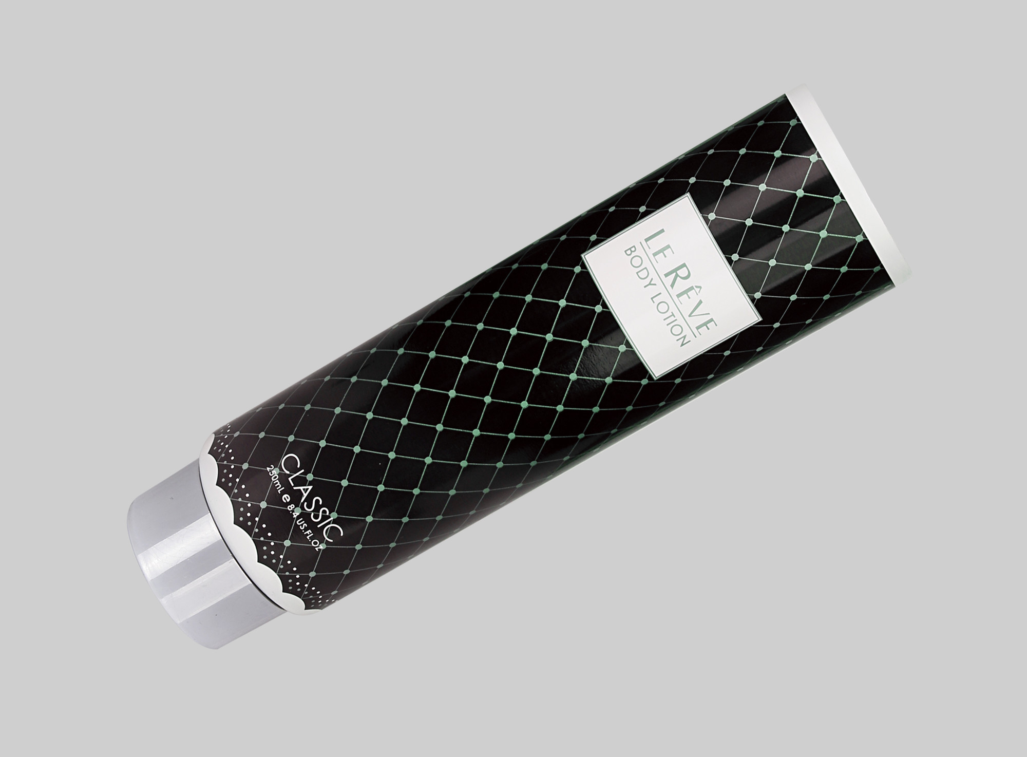 D55mm Custom Cosmetic Tubes 150-400ml Empty Squeeze Plastic Body Lotion Tube With Electroplate Screw Cap