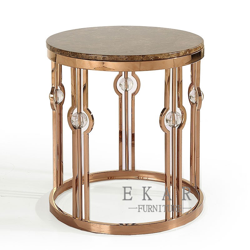 Heated Mental Gold Side Table Living Room Furniture
