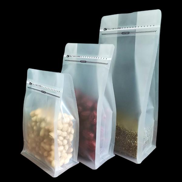 Wholesale Matt Flat Bottom Pouch One Side Zipper For Food Snack Candy Cookie Packaging Bag