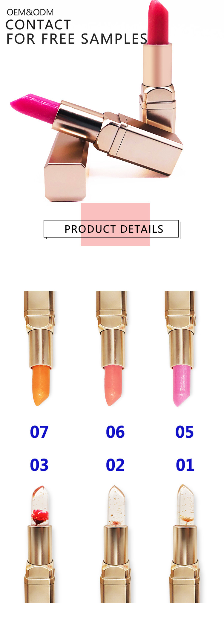 Plant IOS Transparent 2.5g Color Changing Lipstick 8*2cm
