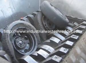 Buy cheap Double Shaft Waste Tire Shredder , Industrial Truck Tire Shredding Machine product