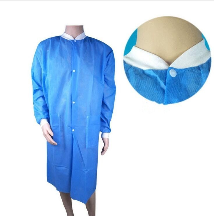 Chemical Lab Use 45gsm Nonwoven Disposable Coats