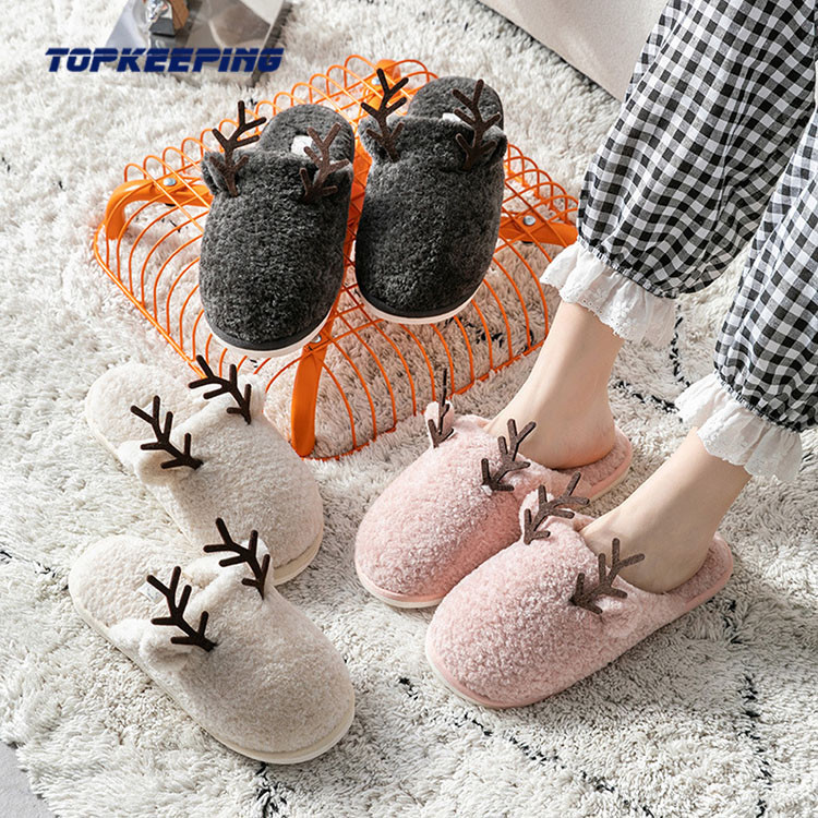 Open Heel Woman Furry Slippers EUR36 - 41 For Home