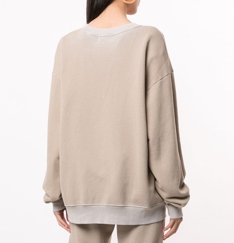 Fashion Custom Girls Plain Crew Neck Sweatshirt Women Blank Jumper Sports Suit