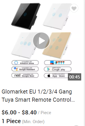 Glomarket Smart Home Remote Voice Control Touch Panel Water Heater Switch Tuya Wireless Wifi Boiler Switch