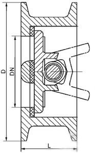 Dual Plate Check Valve , Cast Iron Wafer Type Non Return Valve PN 10