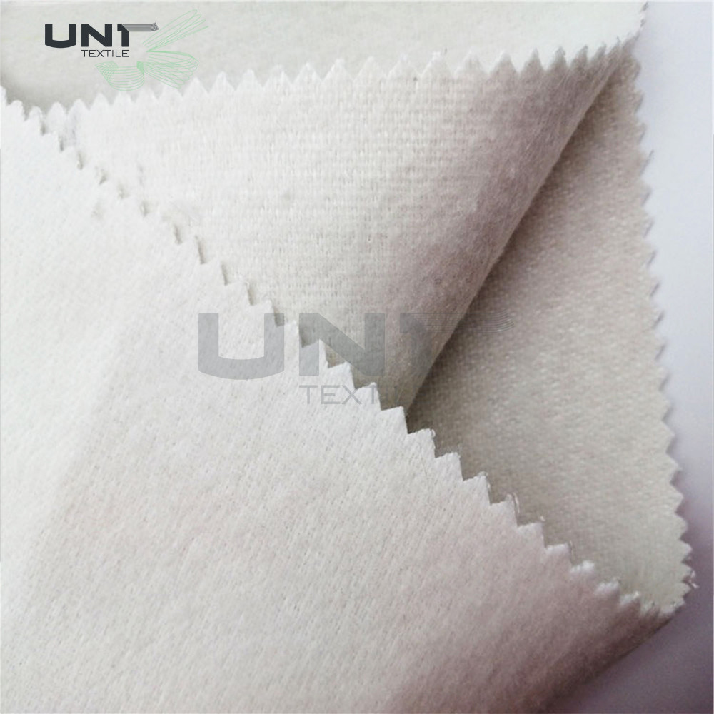 Wool Necktie Interlining Plain Weave / Polyester Tie Interlining Good Elasticity