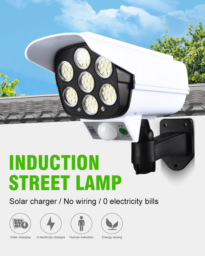 77pcs LED 1000lm Motion Activated Solar Powered Led Security Light With Camera