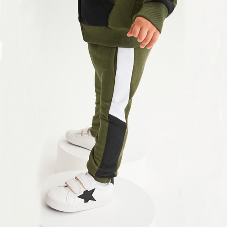 Cotton Boys Zipper Hoodie Sweatsuit Set Two Piece Kids Clothes Set Customized Printing