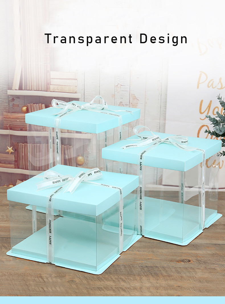 Customized Recycled birthday cake packaging With Plastic Window