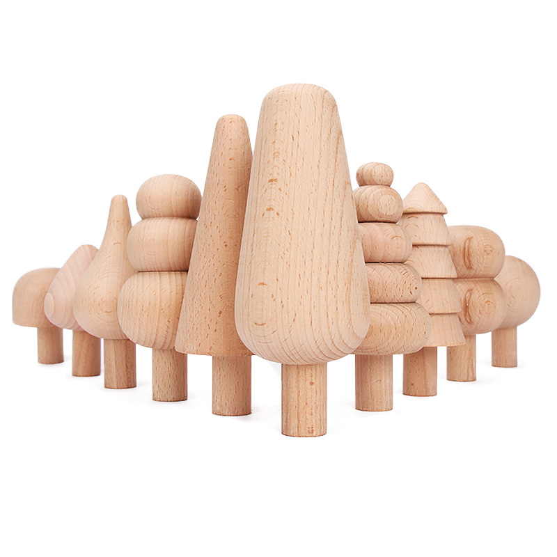 Rainbow 35.5cm Coloured Wooden Building Blocks Large Baby