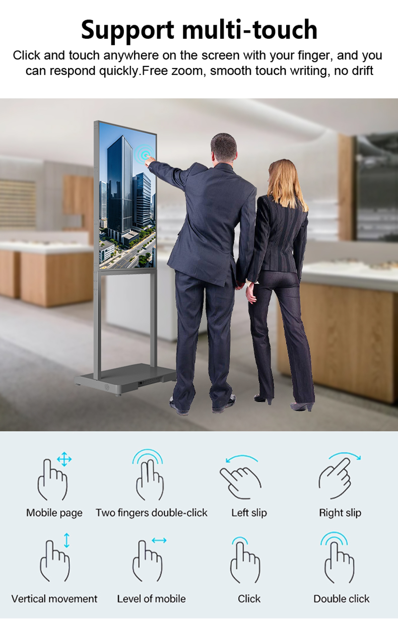 43 Inch Super Thin Hollow Bottom 700 Nits Brightness Wifi Digital Signage
