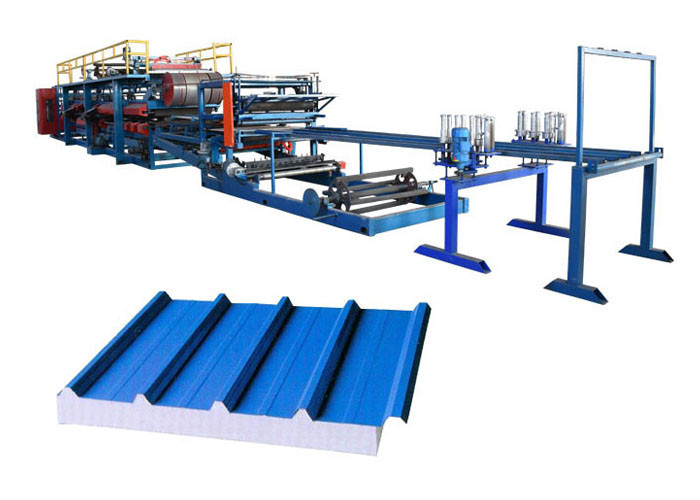 Roof / Wall Sandwich Panel Forming Machine Customized Length Speed 8-10 M/Min