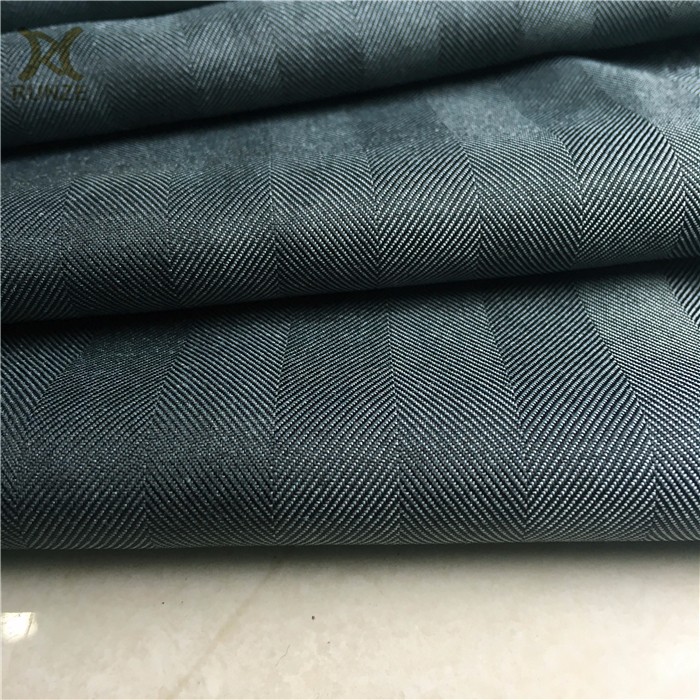 Medium Weight Black Yarn Woven Herringbone Fabric for Formal Causal Blazers 100D*100D