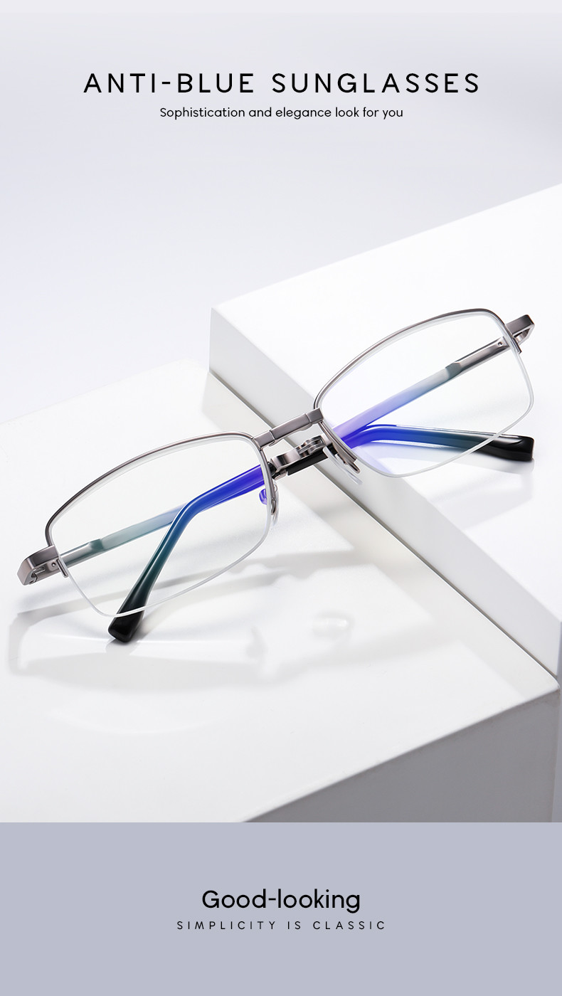 Promotion Metal Frame Reading Eyeglasses 139MM Anti Blue Light AC Lens