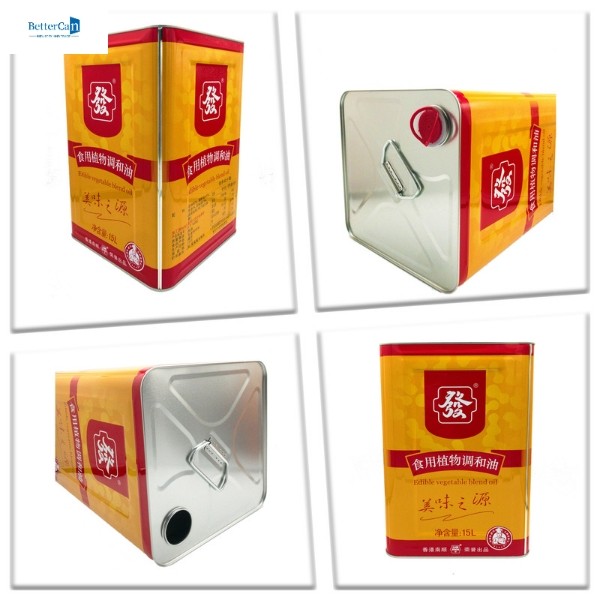 10L Olive Oil Tin Can Food Grade Palm Oil Tin Can With Plastic Ring Pull