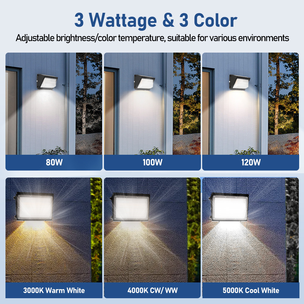 140lm/W Outdoor 120W LED Wall Pack Light IP65 Waterproof Slim For Parking Area Pathway