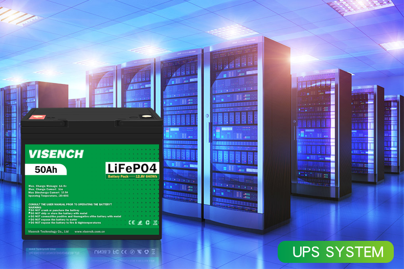Visench 12V 50Ah Lifepo4 Lithium Iron Battery Pack Deep Cycle Times Battery Lifepo4 12V For Solar Energy System