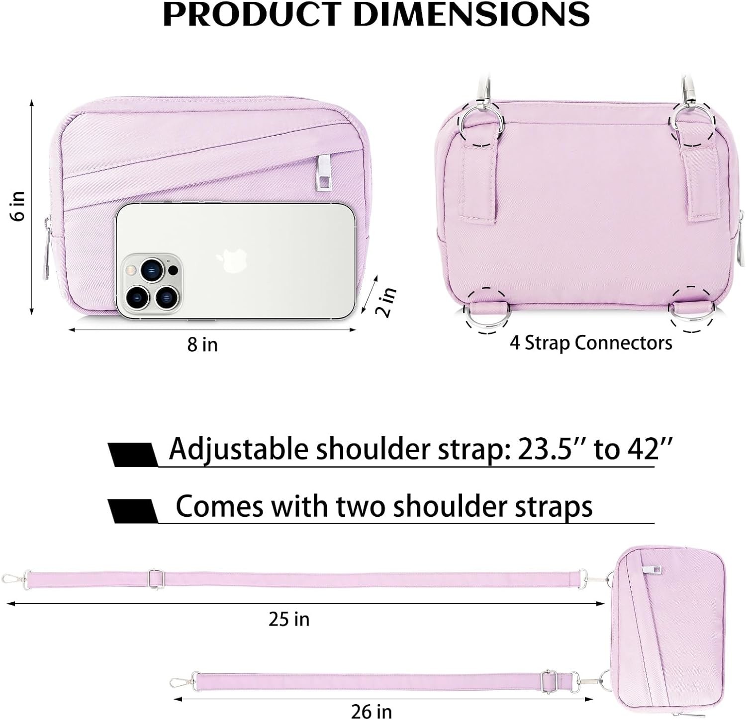 Water Resistant Crossbody Bag For Women Multi Position Fanny Pack Mini Belt Bag
