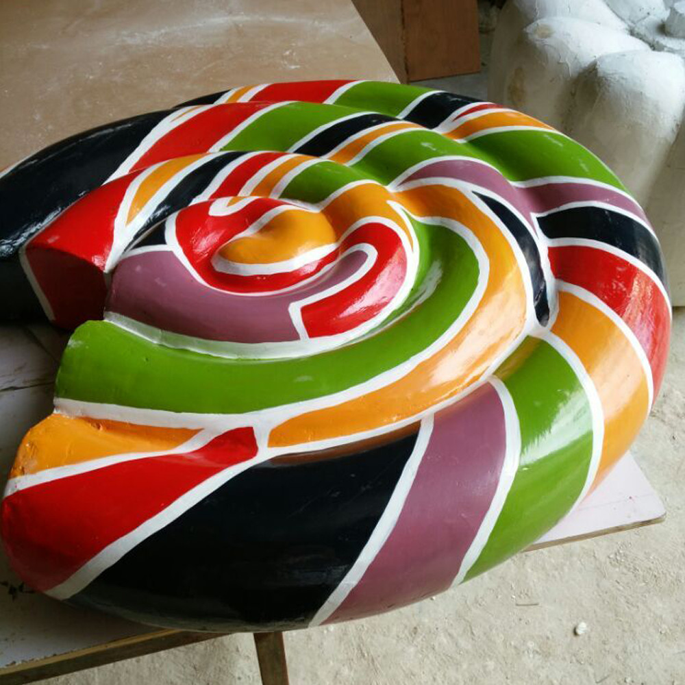large fiberglass statue colorful lollipop model as decoration in plaza hall or square
