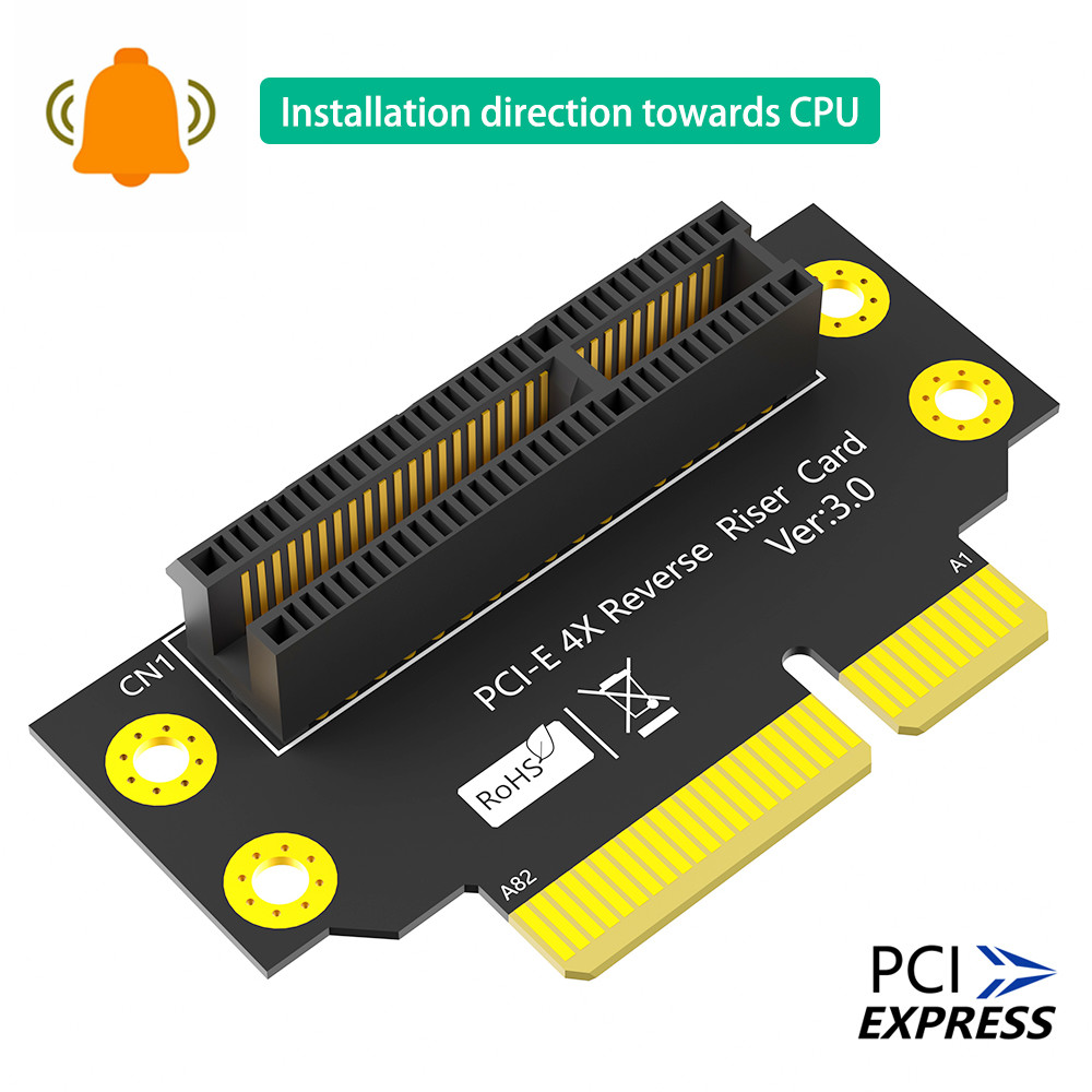 Reverse 90 Degree PCI-E 3.0 4X Slot To PCIe X4 Adapter Riser Card For 2U Server Case