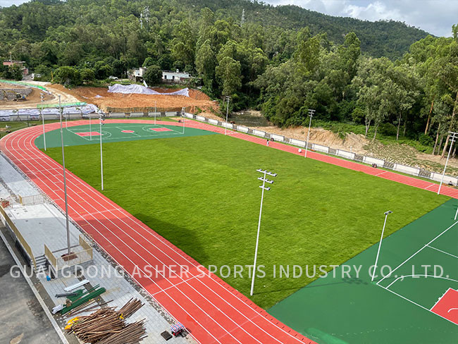 Rubber Flexible Sandwich System Running Track TPU Smooth Flooring Type