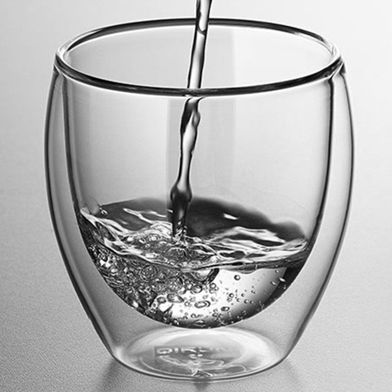 Hot sales glass cup heat-insulated double wall glass cup for tea and coffee