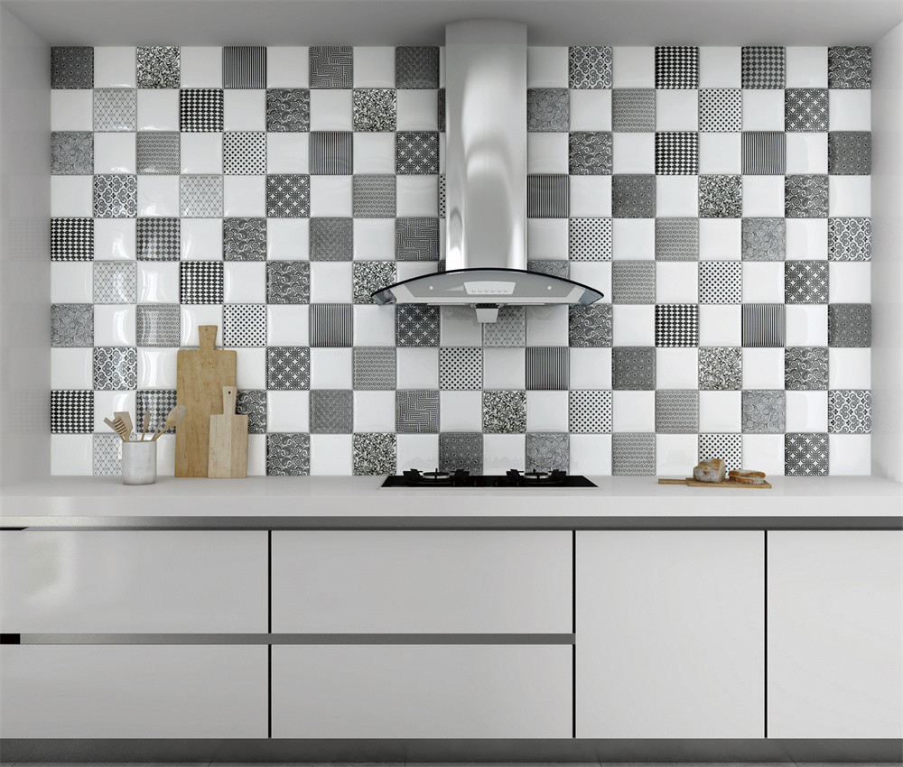 Wear-Resistance Center-Prominent 152x152mm Inside Ceramic Wall Tiles For Dinging Room And Bar Background Adornment