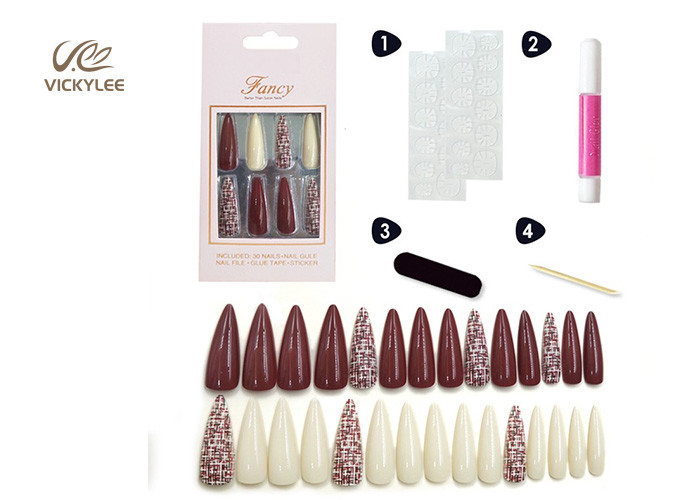 Long Stiletto Ballerina Coffin Shape DIY Fake Nails Fashion Trend
