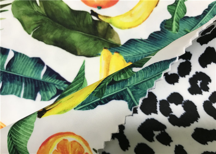 Wet Printing Patterned Polyester Fabric , Spandex Lycra Polyester Jersey Fabric