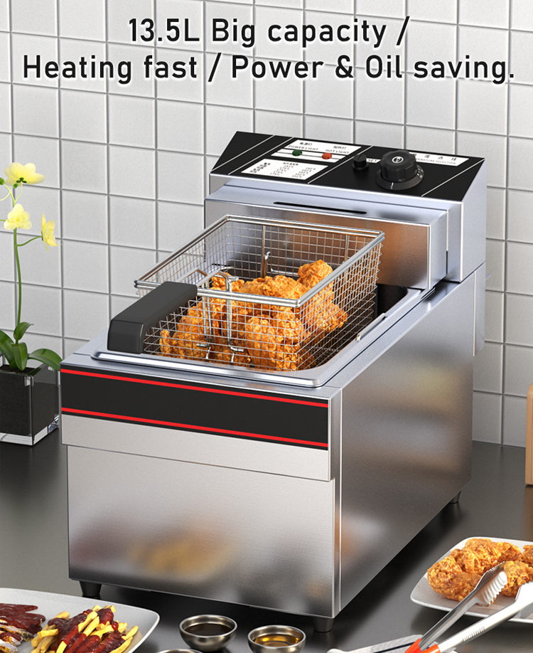 220V/110V Commerical Counter Top Stainless Steel Electric Double Tank Double Basket Deep Turkey Fryer 21 KG