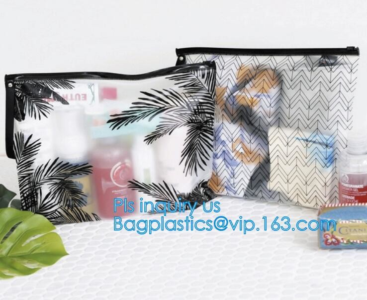 PVC transprent slider bag for packing underwear, Frosted Zip lockkk bag EVA PVC hanger bag for clothes, EVA frost drawstrin