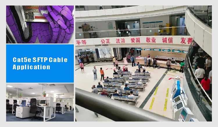 SFTP Cat5e 24AWG Expend To 350Hz 1000Ft Blue PVC Jacket Cable Pass Fluke