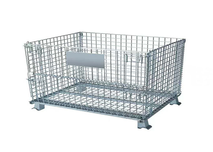 L1000mm Wire Mesh Container , Foldable Wire Mesh Pallet Cages