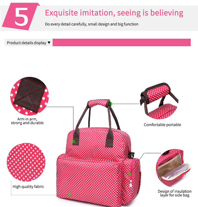Waterproof Anti-theft Nappy Tote Diaper Bag Multi-Function Travel Backpack Maternity Diaper Shoulder Bag with Changing Mat