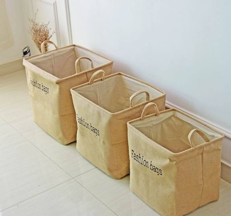 Fashion Waterproof Foldable Laundry Basket Dirty Cloth Jute Laundry Baskets