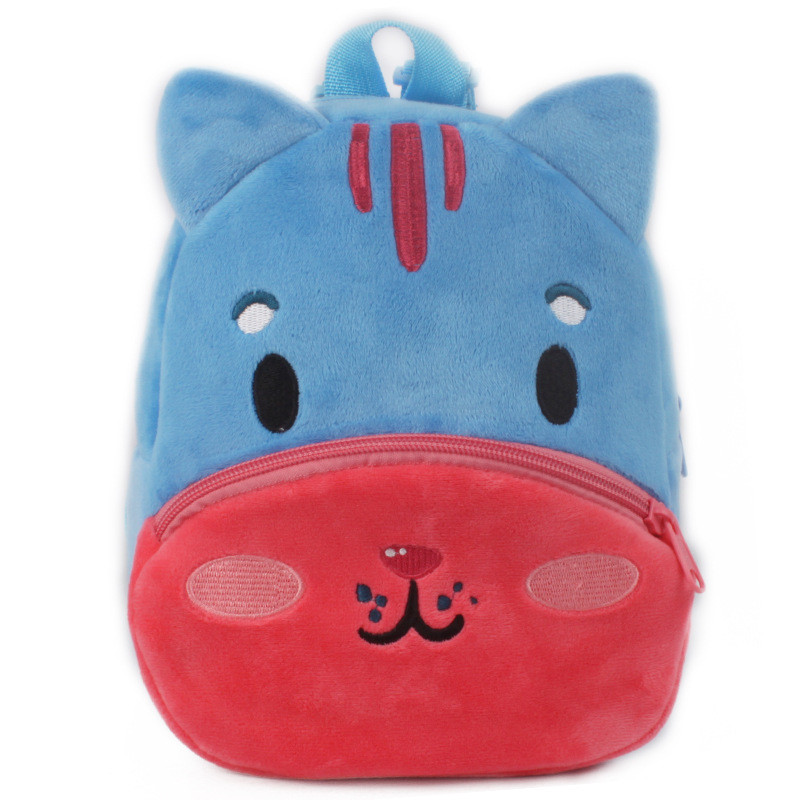 School 3D Cartoon Print Plush Kids Backpack Kindergarten Boys And Girls Mini