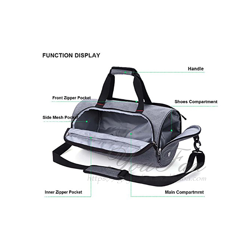 Carry On Weekender Bag With Shoe Compartment And Air Ventilation Holes