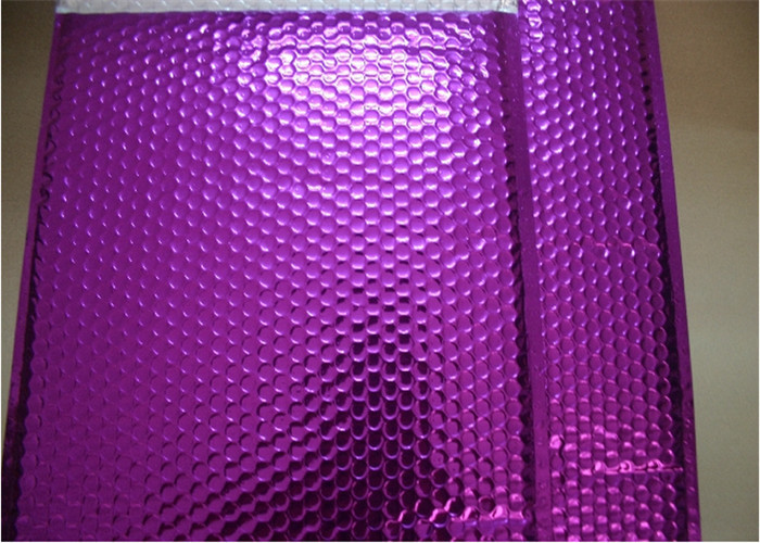 Recyclable Purple Metallic Glamour Mailers / Metallic Mailing Bags Strong Adhesive